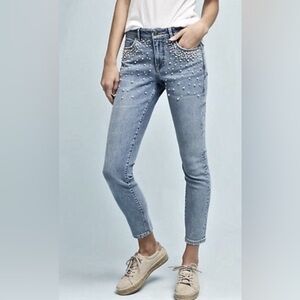 Pilcro & The Letterpress Pearl Embellished Jeans, 13.5” waist.